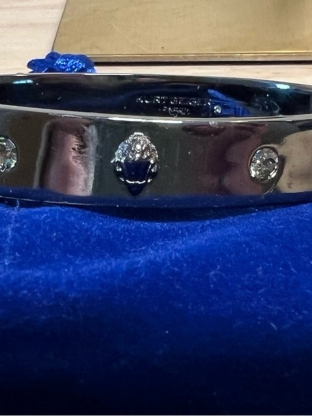Silver-Tone Crystal Accent Women's Bracelet - Blue